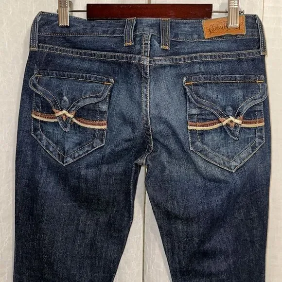 Lucky Brand 2/26 Lola Boot Cut Dark Wash Embroidered Back Pockets Jeans - Picture 7 of 17